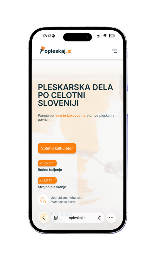 Spletna stran na telefonu in računalniku